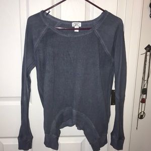 Asymmetrical cool blue sweater
